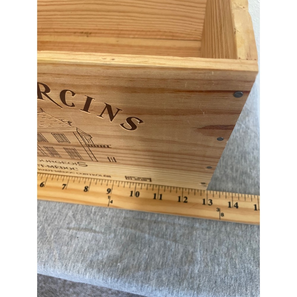 Chateau d Arcins Wine Crate French Wood Box Natural Excellent Haut-Medoc Crate - Picture 4 of 6